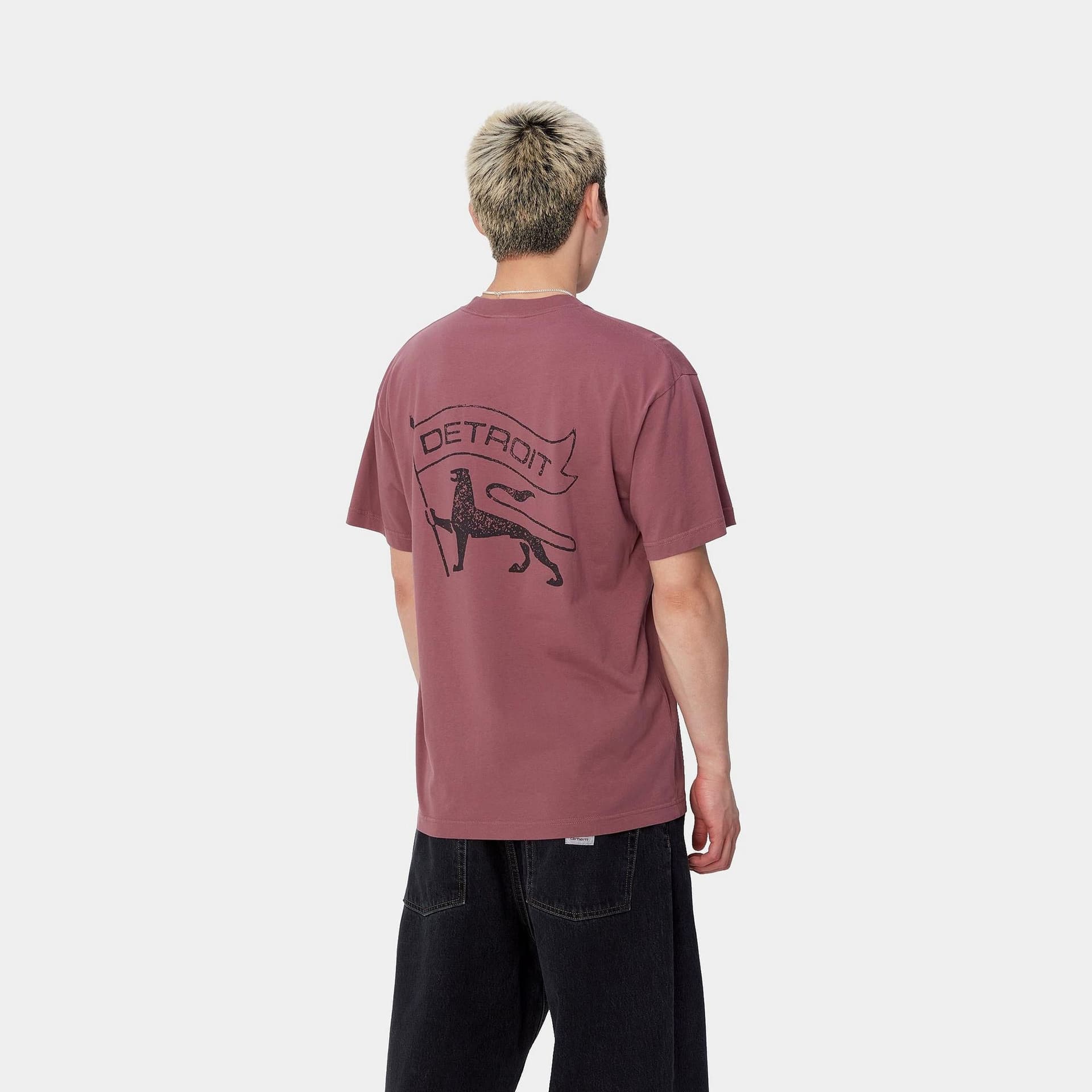 T-shirt Carhartt Stamp dusty fucsia black stone washed - 3