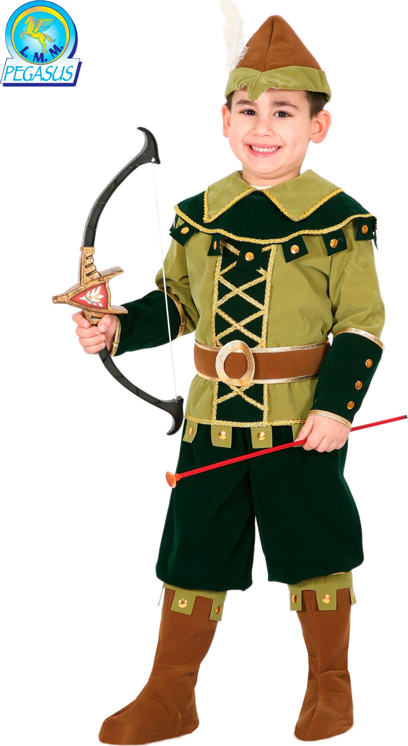 COSTUME CARNEVALE  PICCOLO ROBIN HOOD DA 3 A 6 ANNI BAMBINO - PEGASUS  COD. 0154 - 3