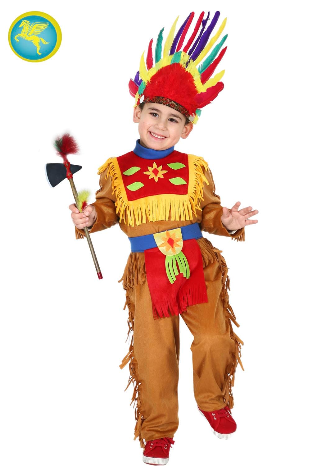 COSTUME CARNEVALE INDIANO BAMBINO DA 3  A 6 ANNI - PEGASUS COD. 0615 - 3