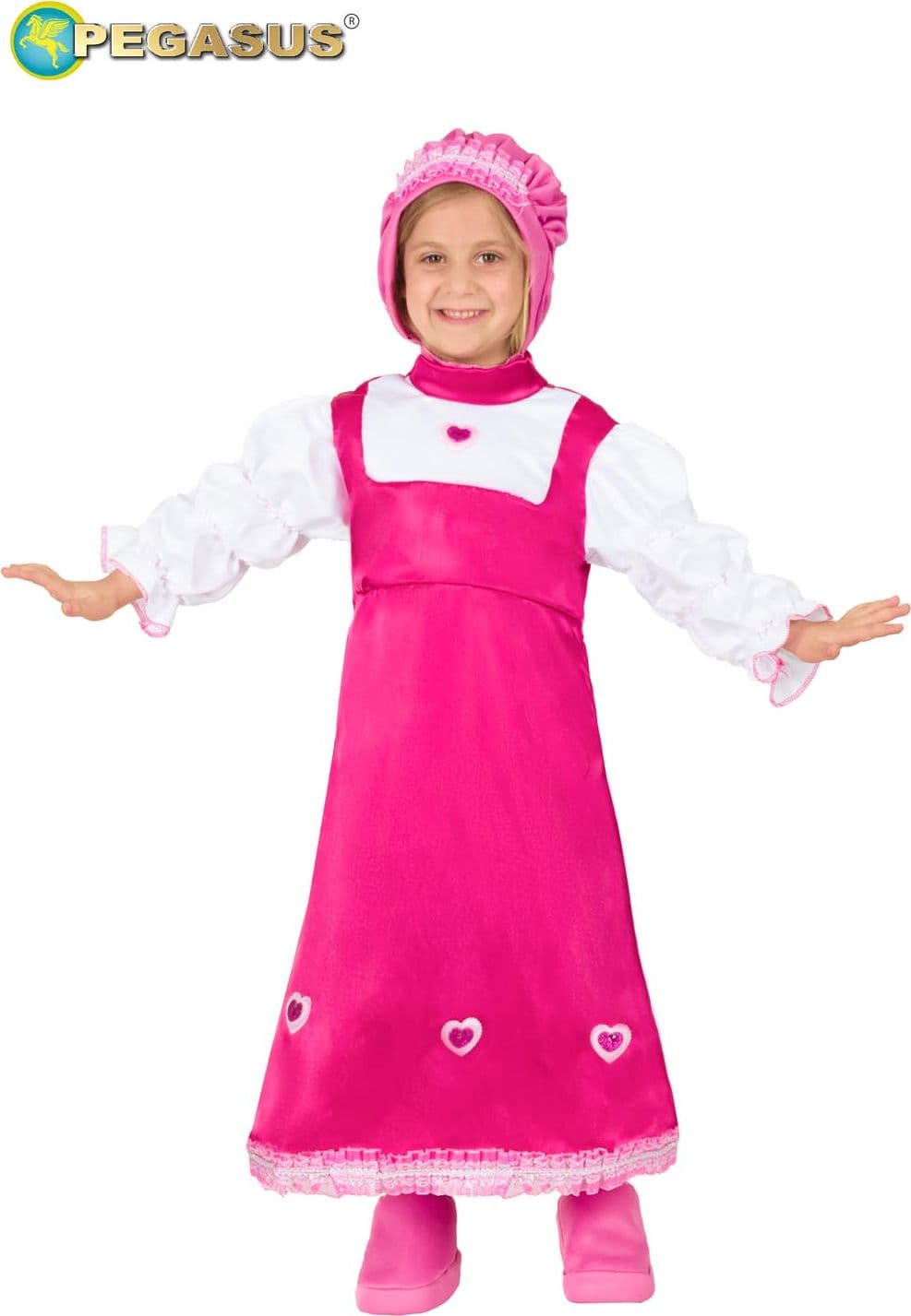 COSTUME CARNEVALE RAGAZZA CUORICINA BAMBINA DA 3 A 6 ANNI COD. 0687 - 2