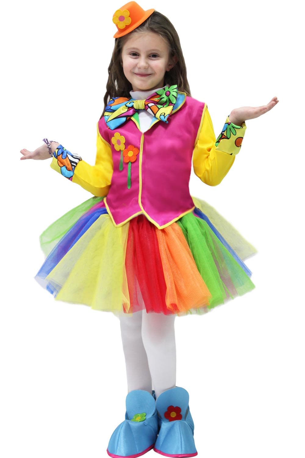 COSTUME CARNEVALE PAGLIACCETTA BAMBINA DA 5 A 13 ANNI - PEGASUS COD. 1845 - 3