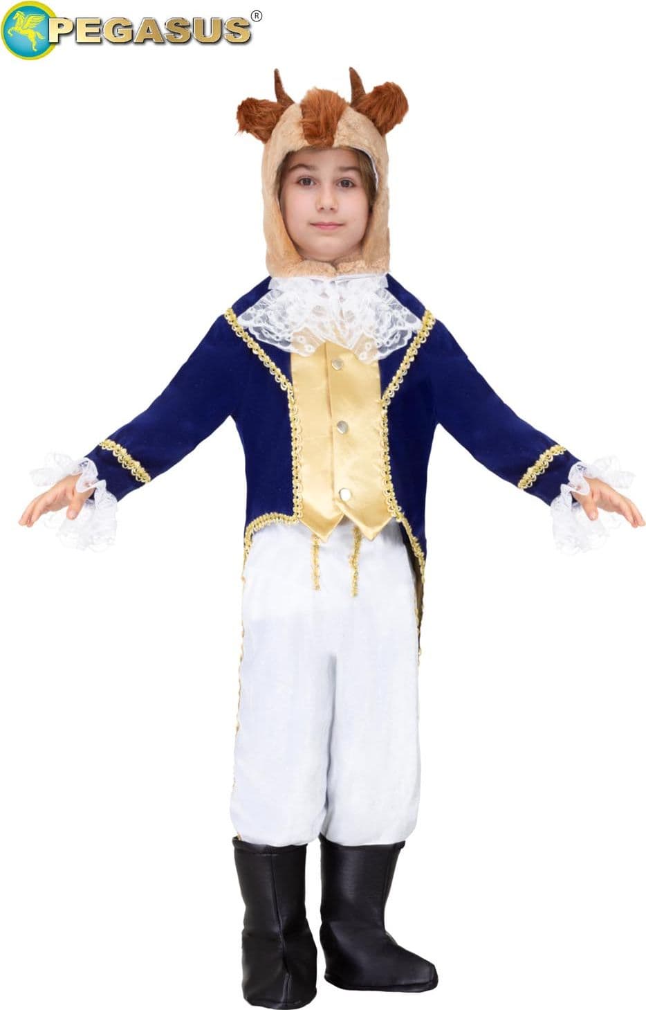 COSTUME CARNEVALE PRINCIPE DEL CASTELLO INCANTATO ( BESTIA ) DA 5 A 11 ANNI COD. 1947 - 5