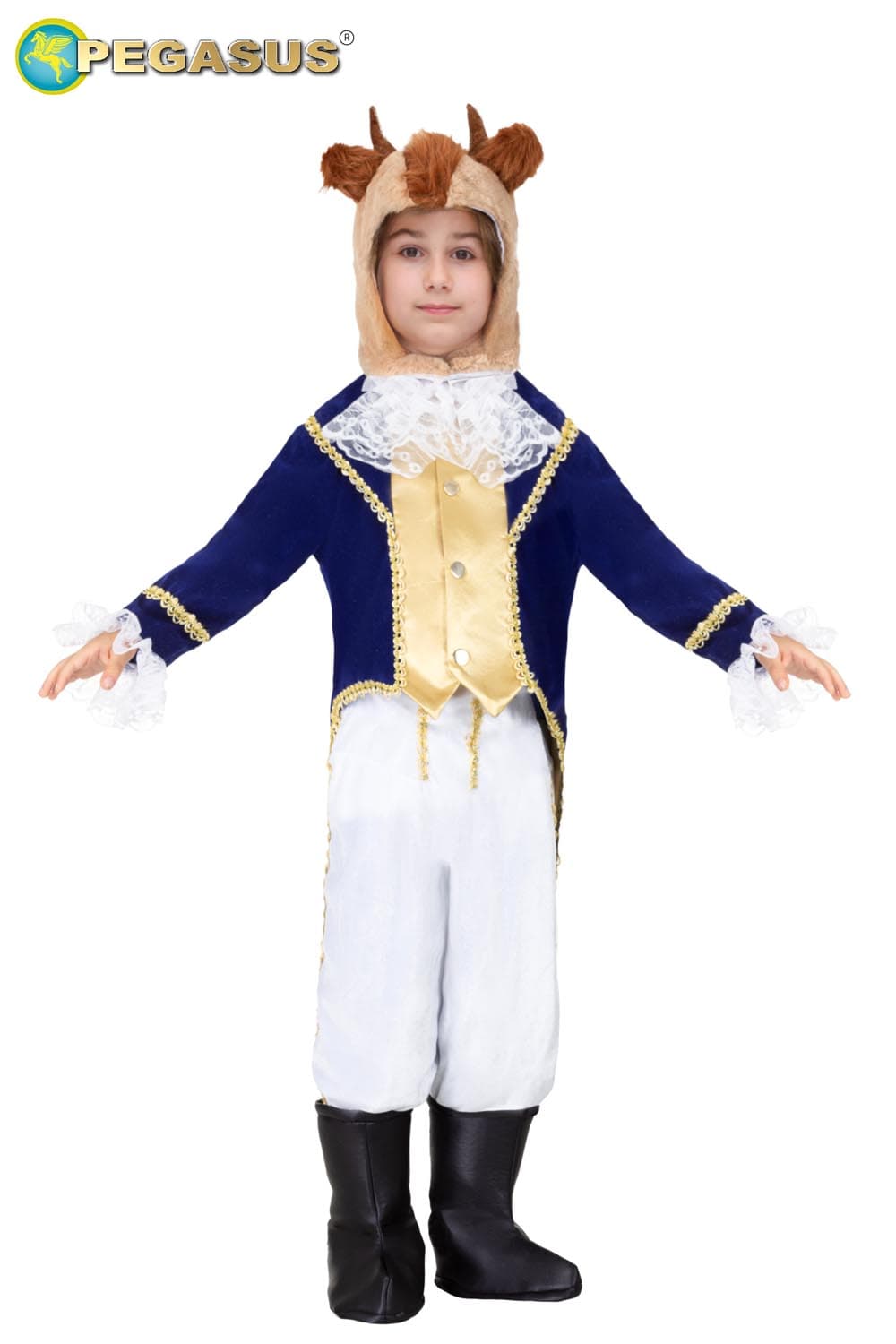 COSTUME CARNEVALE PRINCIPE DEL CASTELLO INCANTATO ( BESTIA ) DA 5 A 11 ANNI COD. 1947 - 5