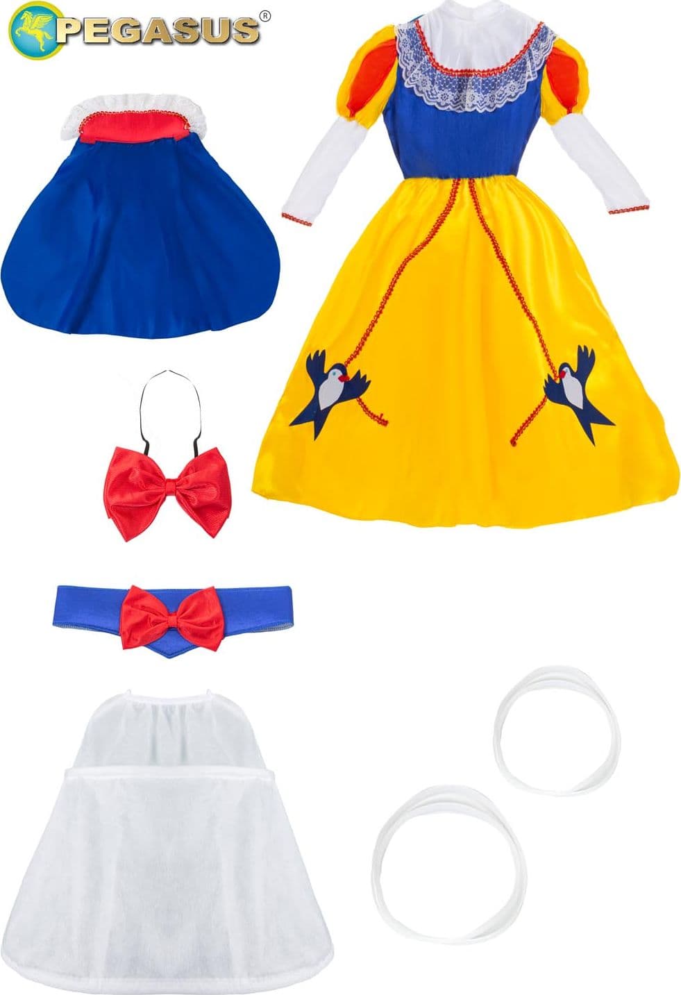 COSTUME CARNEVALE BIANCANEVE BAMBINA DA 5 A 11 ANNI - PEGASUS COD. 1136 - 3