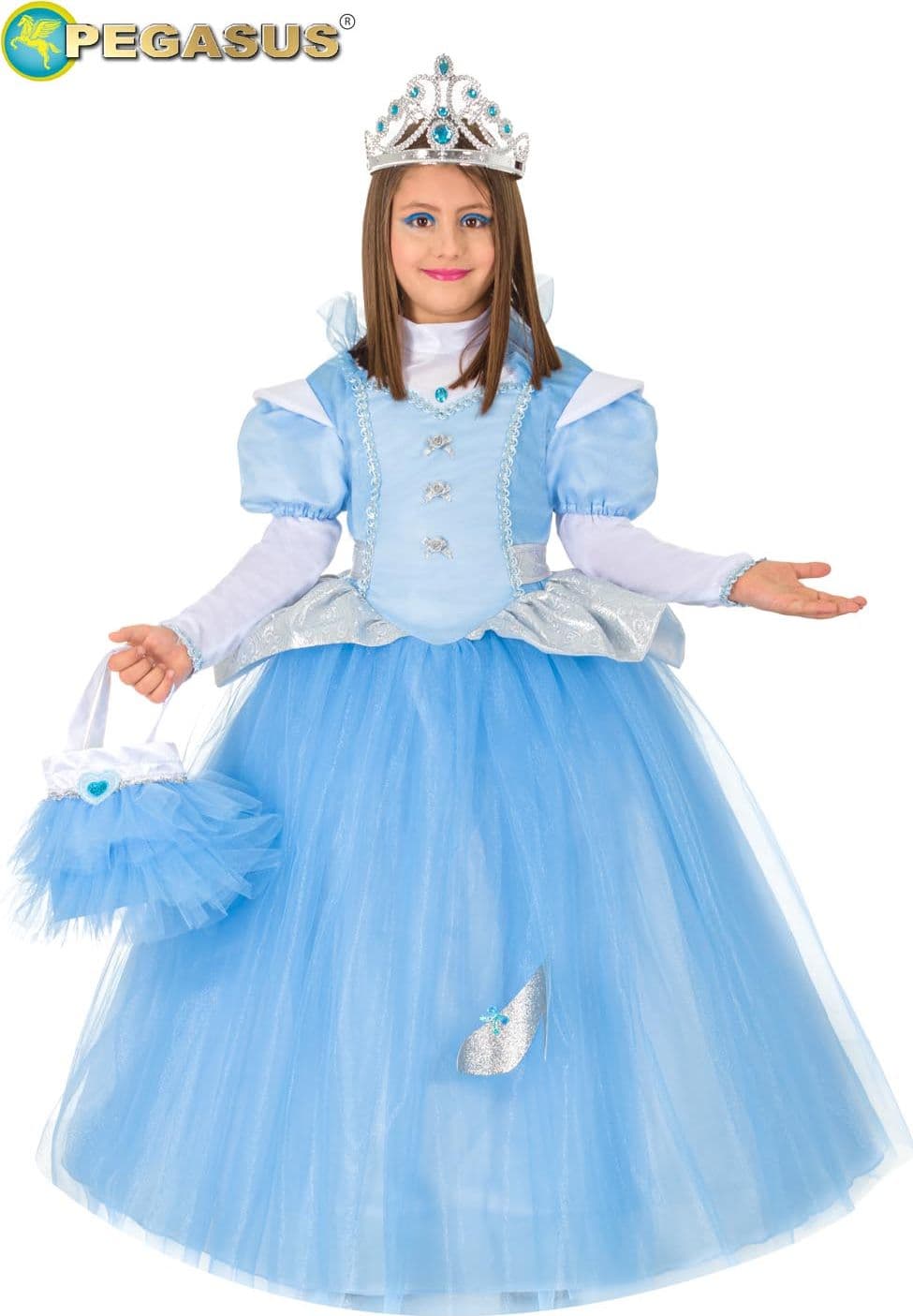 COSTUME CARNEVALE CENERENTOLA BAMBINA DA 5 A 11 ANNI - PEGASUS COD. 1411 - 2