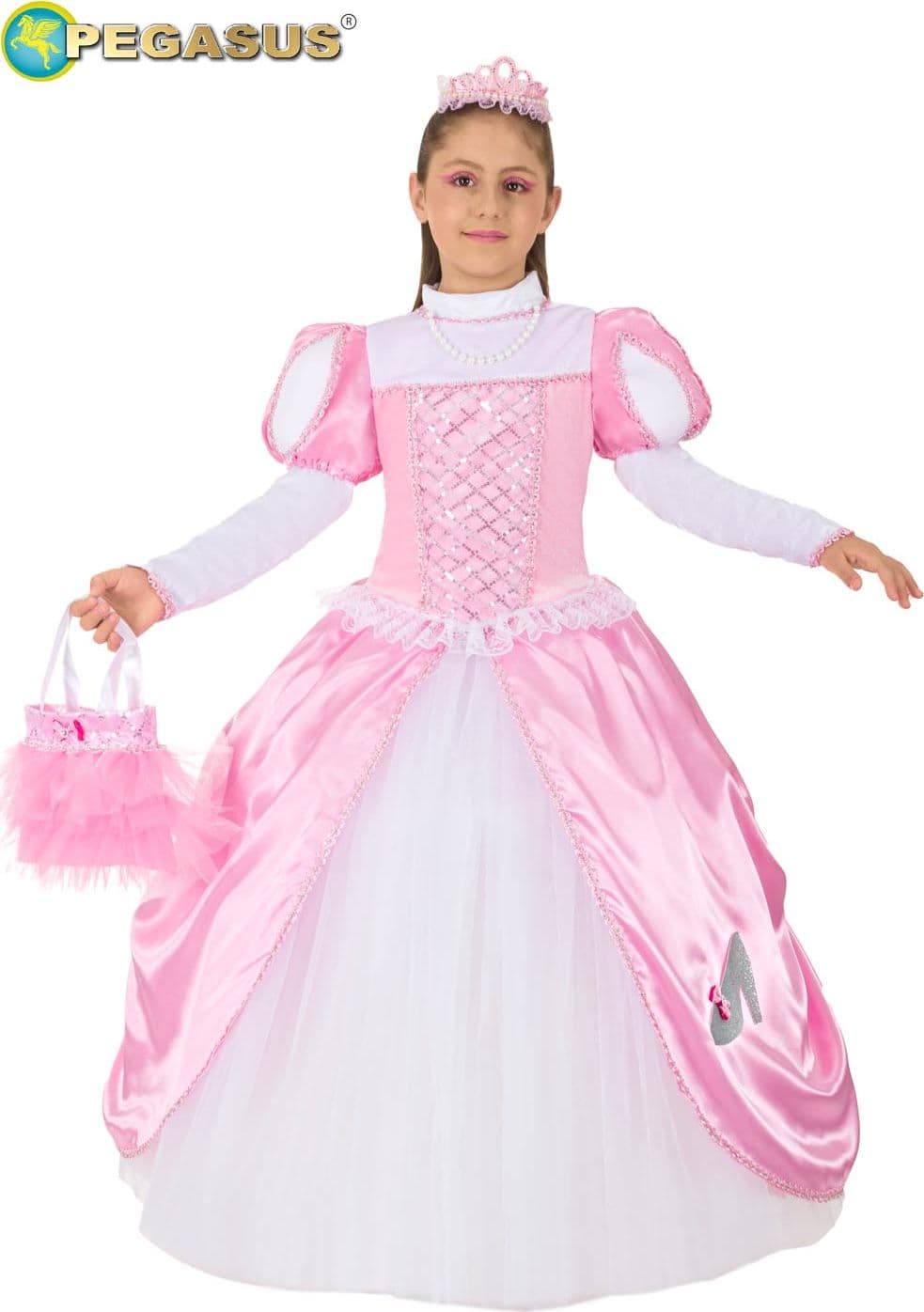 COSTUME CARNEVALE CENERENTOLA AL BALLO BAMBINA DA 5 A 11 ANNI - PEGASUS COD. 1939 - 6