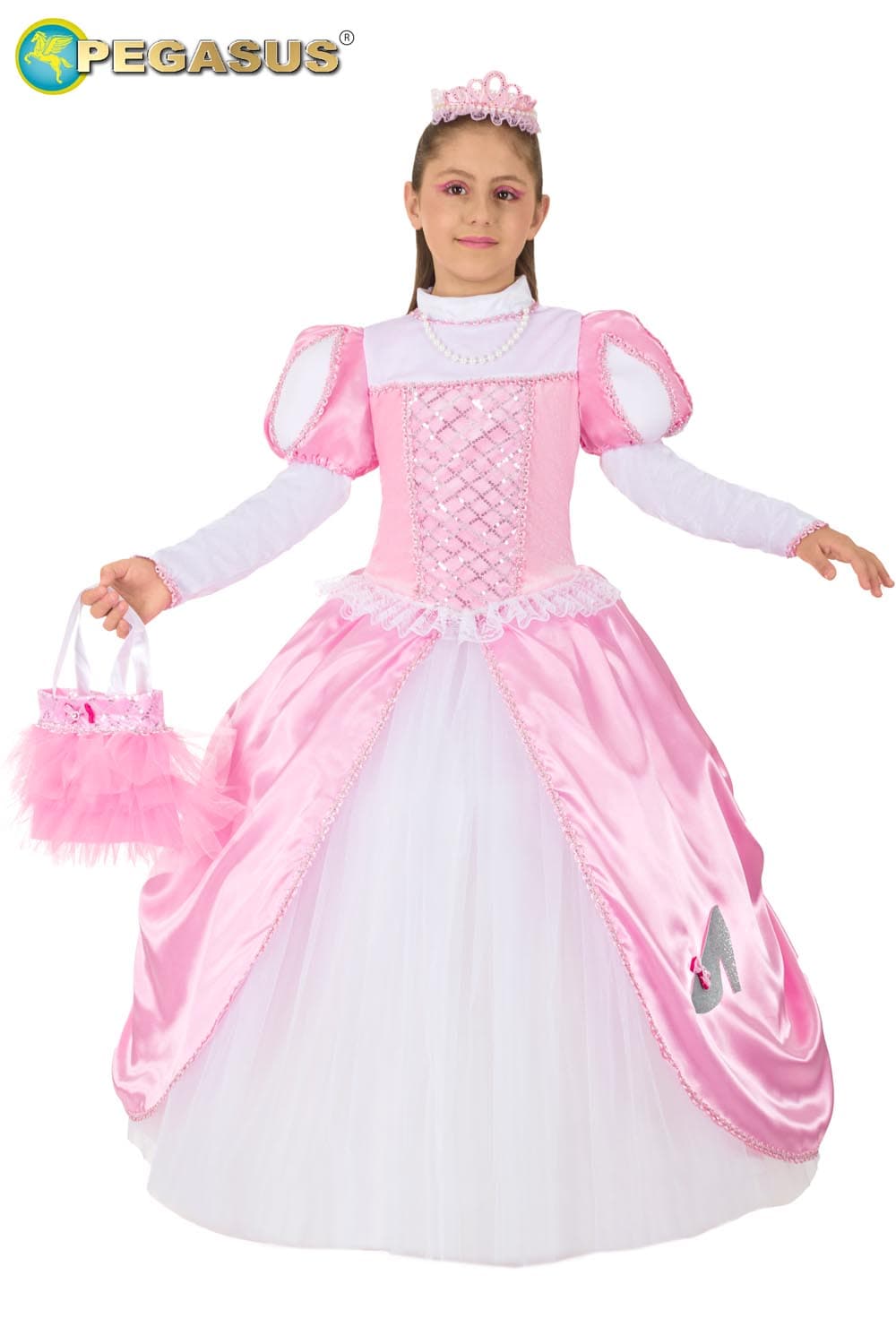 COSTUME CARNEVALE CENERENTOLA AL BALLO BAMBINA DA 5 A 11 ANNI - PEGASUS COD. 1939 - 6