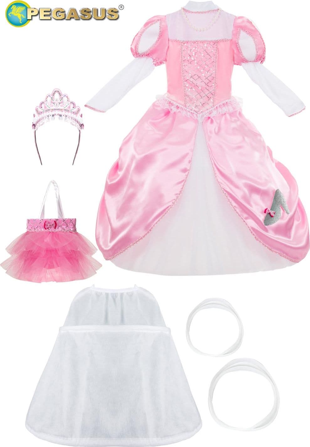 COSTUME CARNEVALE CENERENTOLA AL BALLO BAMBINA DA 5 A 11 ANNI - PEGASUS COD. 1939 - 4