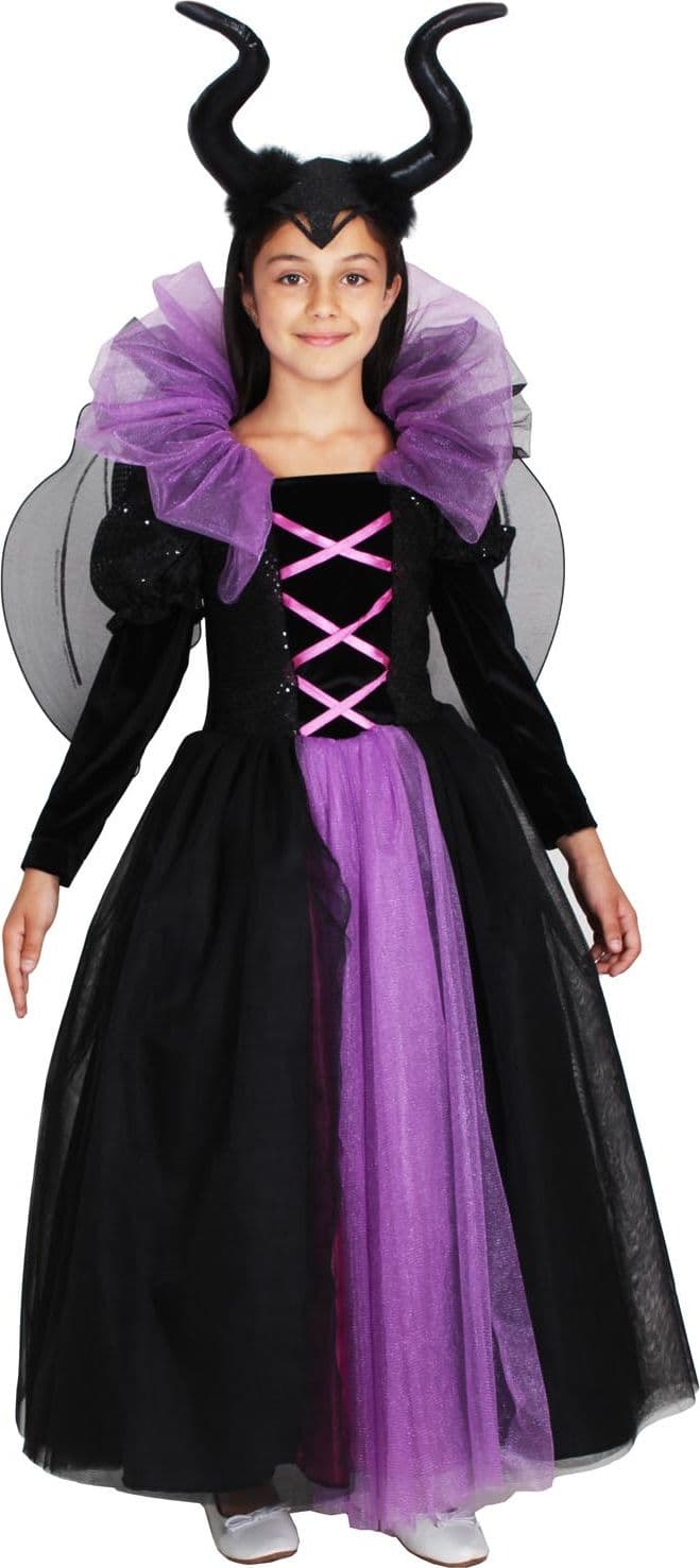 COSTUME CARNEVALE STREGA CATTIVA BAMBINA DA 5 A 13 ANNI - PEGASUS COD. 1895 - 2