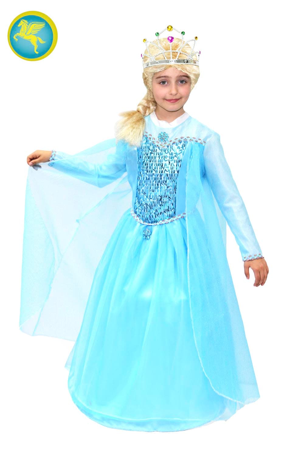 COSTUME CARNEVALE PRINCIPESSA DELLA NEVE ( FROZEN ) BAMBINA DA 5 A 11 ANNI - PEGASUS COD. 1681 - 3