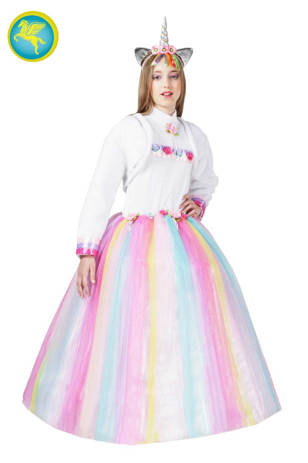 COSTUME CARNEVALE  PRINCIPESSA UNICORNO BAMBINA DA 5 A 11 ANNI - PEGASUS COD. 1013 - 3