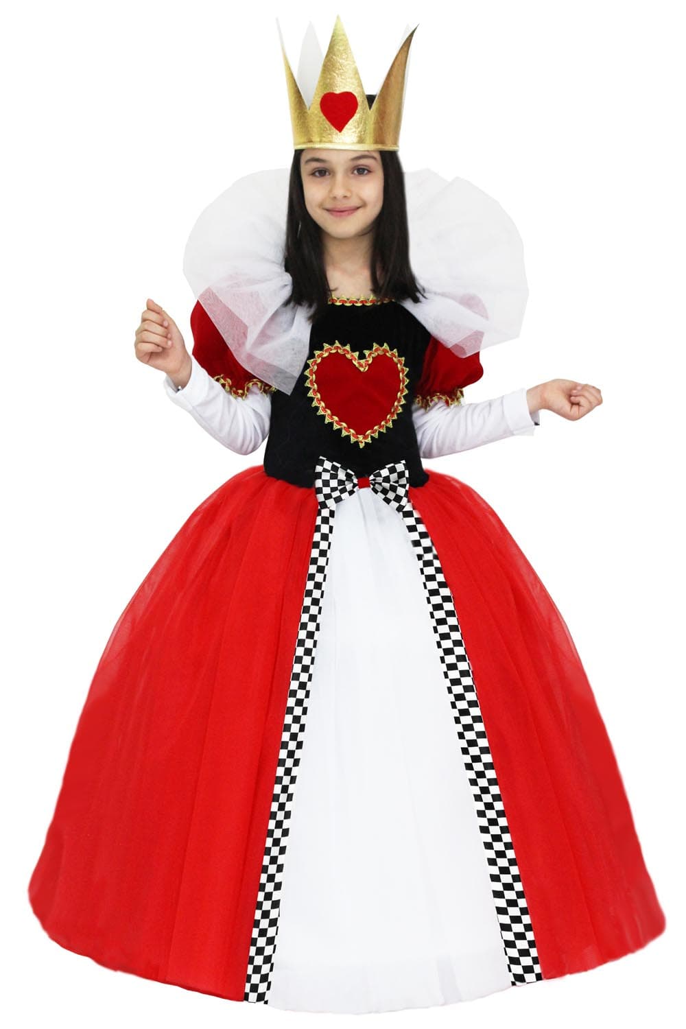 COSTUME CARNEVALE REGINA DI CUORI BAMBINA DA 5 A 11 ANNI - PEGASUS COD. 1564 - 3