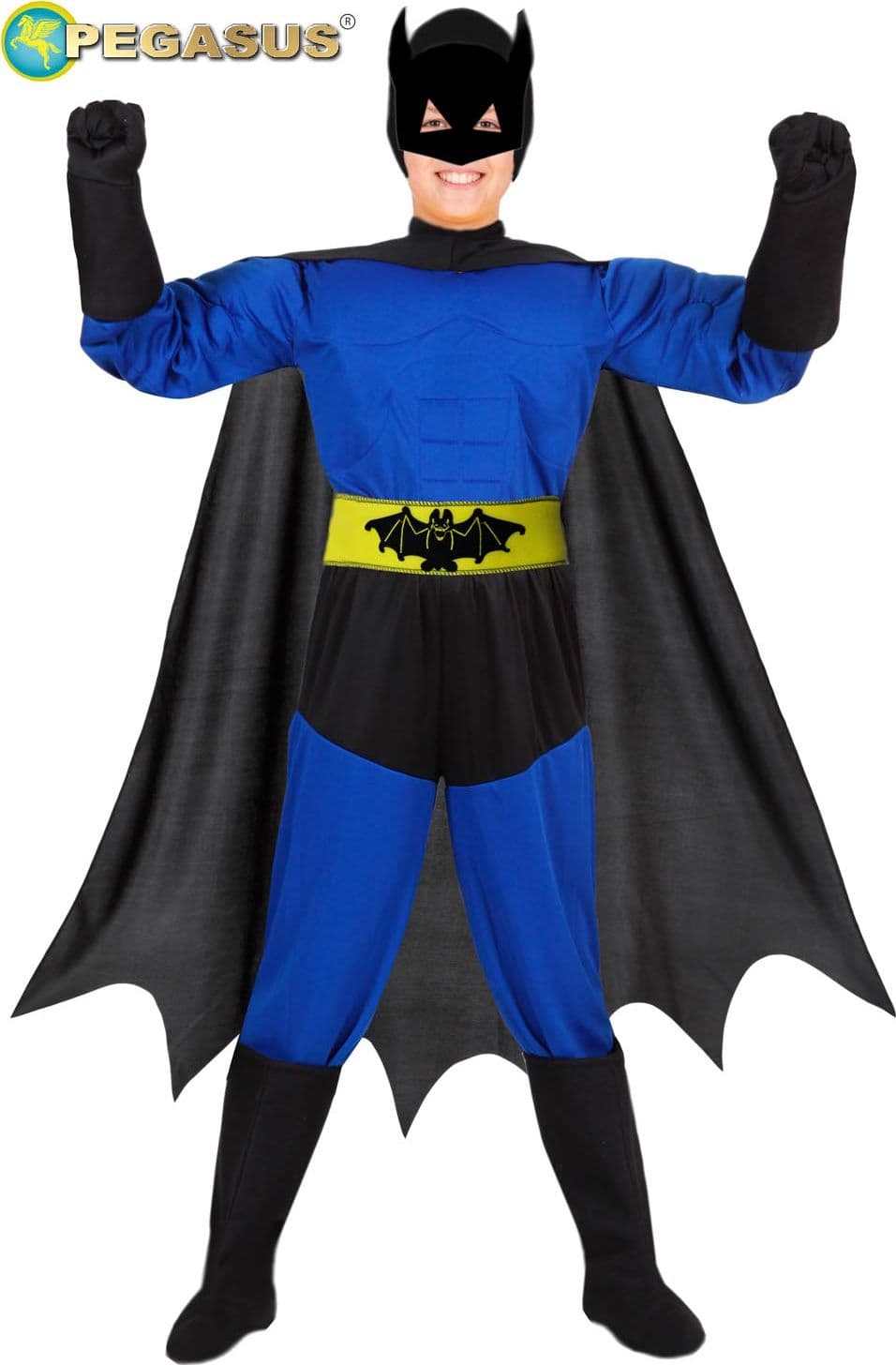 COSTUME CARNEVALE PIPISTRELLO CON MUSCOLI (BATMAN) BAMBINO DA 5 A 11 ANNI - PEGASUS COD. 1836 - 3