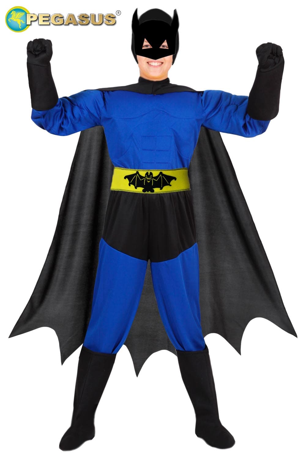 COSTUME CARNEVALE PIPISTRELLO CON MUSCOLI (BATMAN) BAMBINO DA 5 A 11 ANNI - PEGASUS COD. 1836 - 3