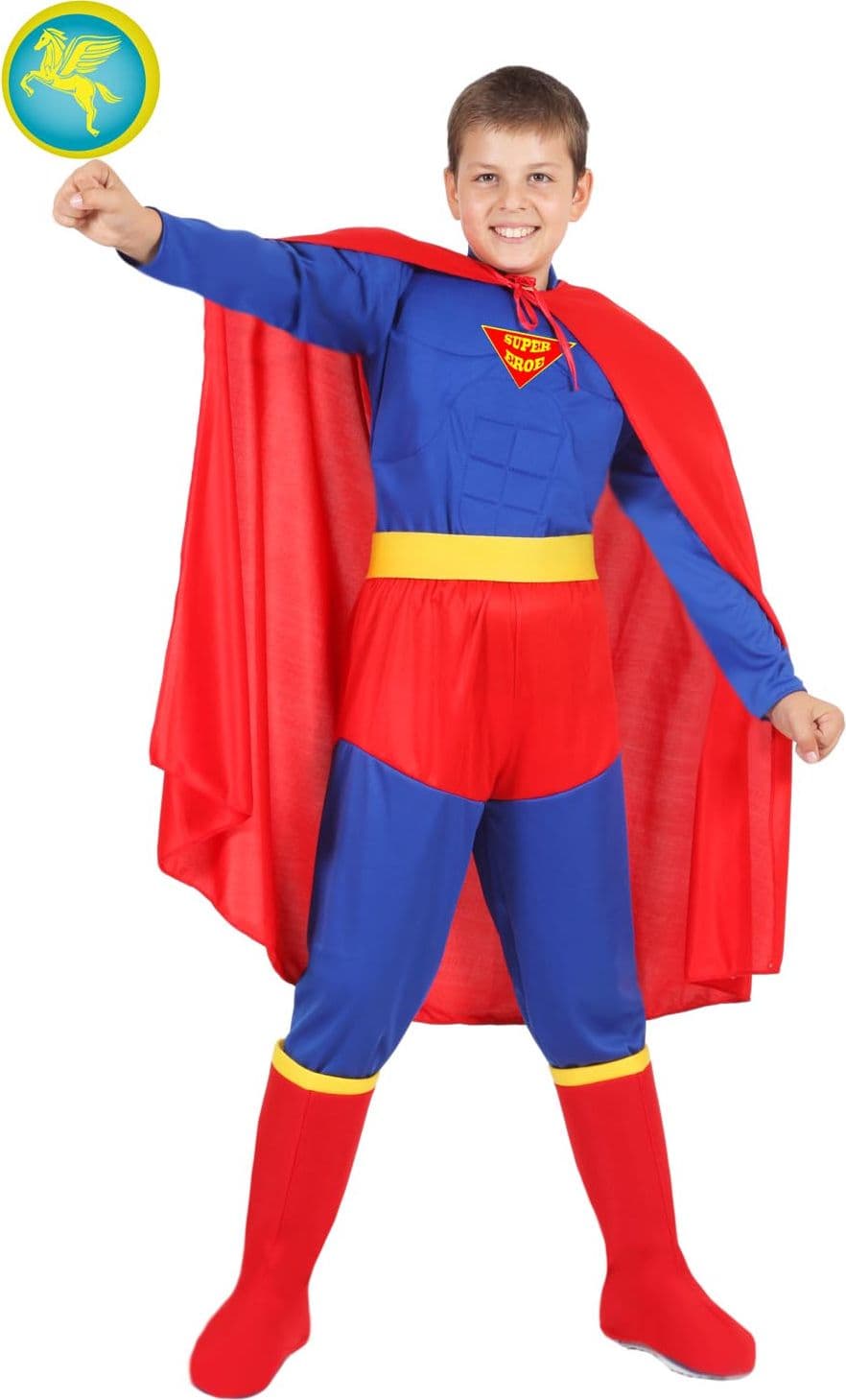 COSTUME CARNEVALE SUPER EROE ( SUPERMAN) BAMBINO DA 5 A 13 ANNI - PEGASUS COD. 1117 - 3