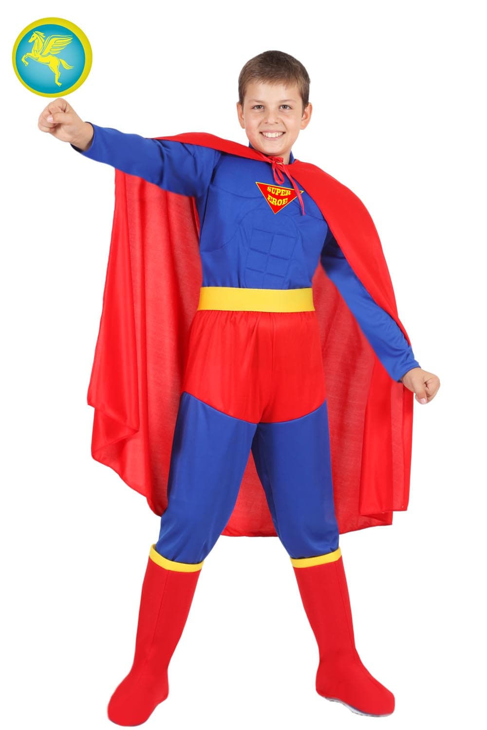 COSTUME CARNEVALE SUPER EROE ( SUPERMAN) BAMBINO DA 5 A 13 ANNI - PEGASUS COD. 1117 - 3