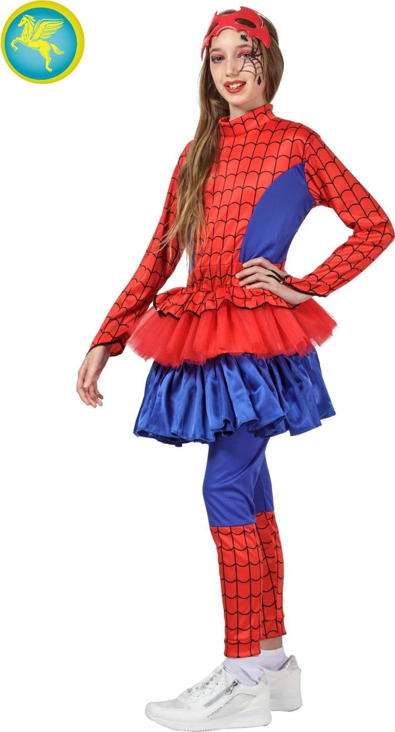 COSTUME CARNEVALE RAGAZZA RAGNO ( SPIDERMAN WOMAN ) BAMBINA DA 5 A 13 ANNI - PEGASUS COD. 1824 - 4