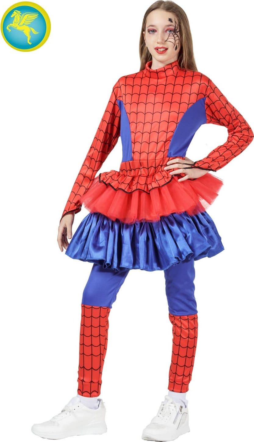 COSTUME CARNEVALE RAGAZZA RAGNO ( SPIDERMAN WOMAN ) BAMBINA DA 5 A 13 ANNI - PEGASUS COD. 1824 - 2