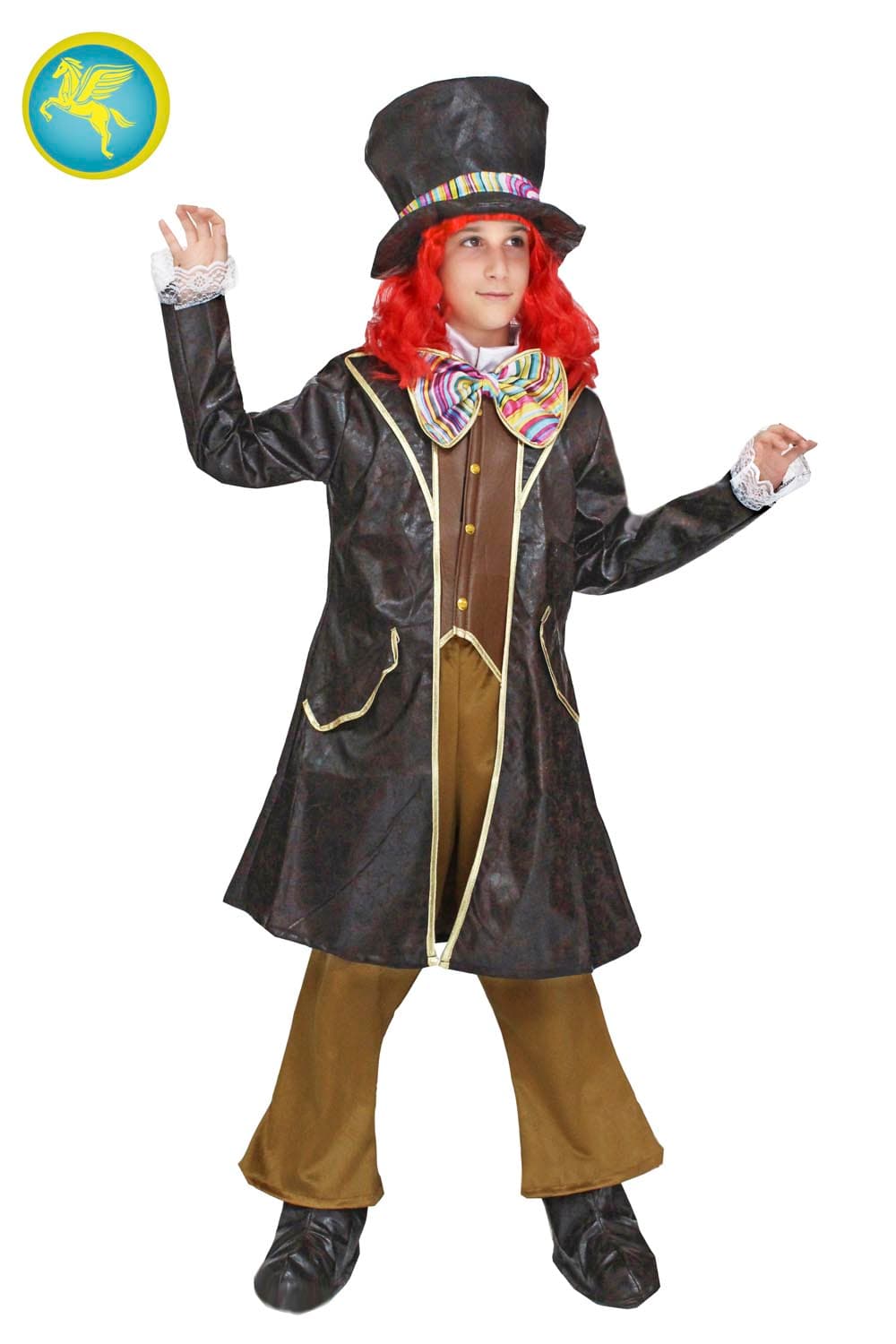 COSTUME CARNEVALE IL CAPPELLAIO BAMBINO DA 5 A 11 ANNI - PEGASUS  COD. 1869 - 3