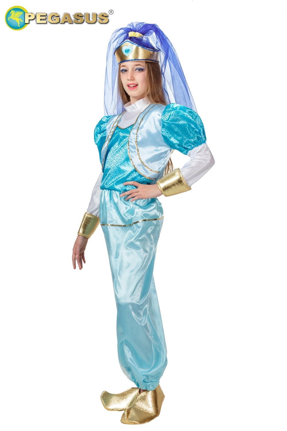 COSTUME CARNEVALE GENIETTA AZZURRA BAMBINA DA 4 A 11 ANNI COD. 1883 - 3