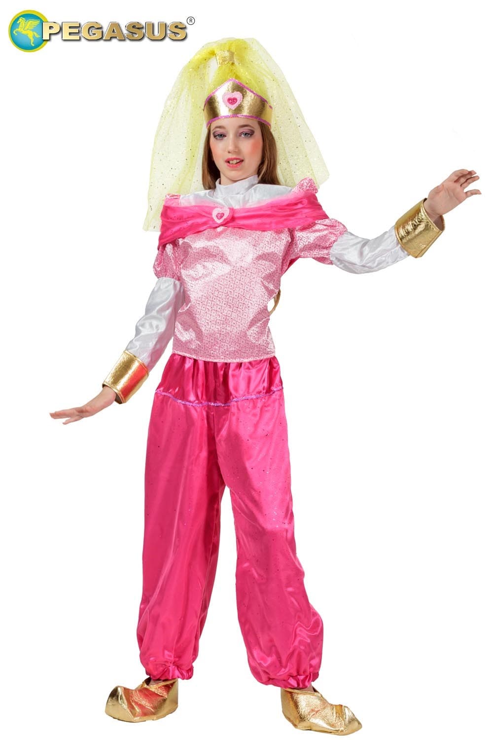 COSTUME CARNEVALE GENIETTA ROSA BAMBINA DA 4 A 11 ANNI COD. 1884 - 3