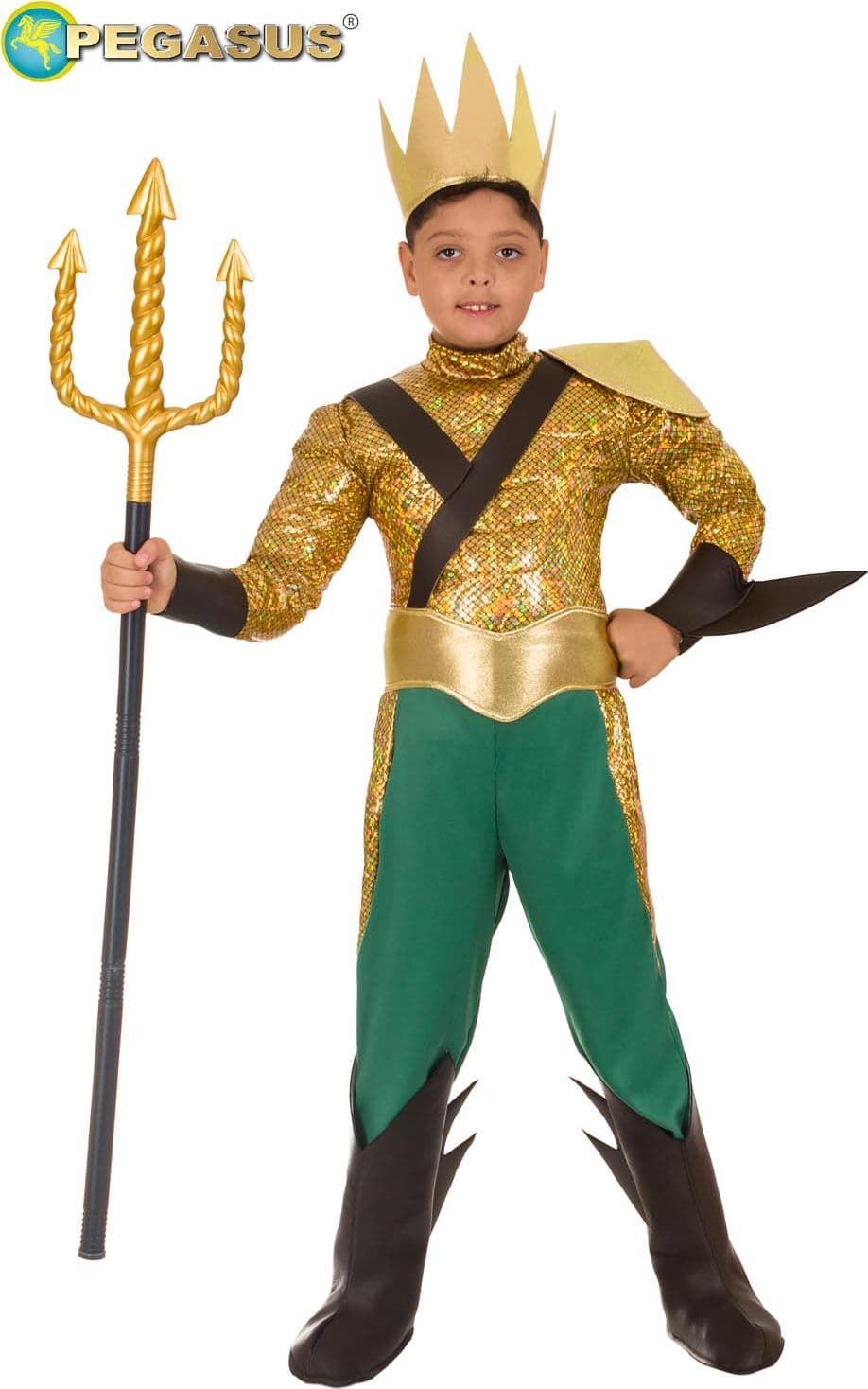 COSTUME CARNEVALE DIO DEI MARI BAMBINO DA 5 A 11 ANNI - PEGASUS COD. 1918 - 5
