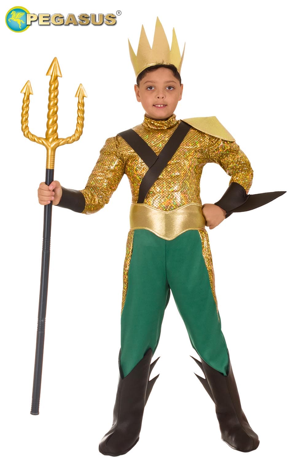 COSTUME CARNEVALE DIO DEI MARI BAMBINO DA 5 A 11 ANNI - PEGASUS COD. 1918 - 5