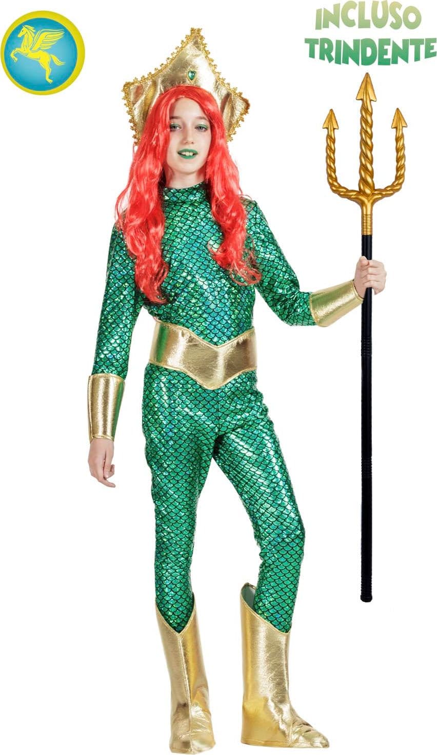 COSTUME CARNEVALE REGINA DEI MARI BAMBINA DA 3 A 13 ANNI -PEGASUS  COD.1919 - 5