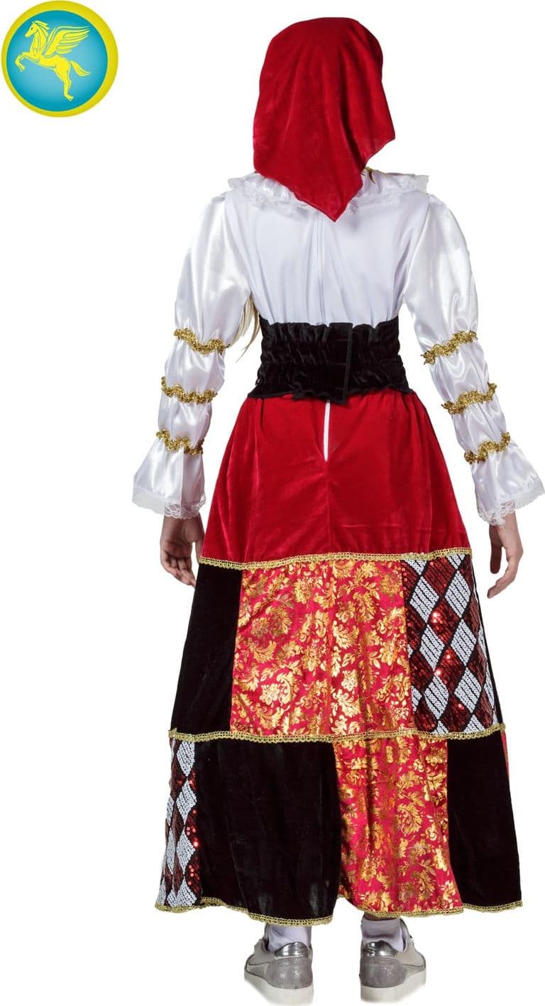 COSTUME CARNEVALE ZINGARA INDOVINA LUSSO BAMBINA DA 5 A 13 ANNI - PEGASUS COD. 1008 - 4