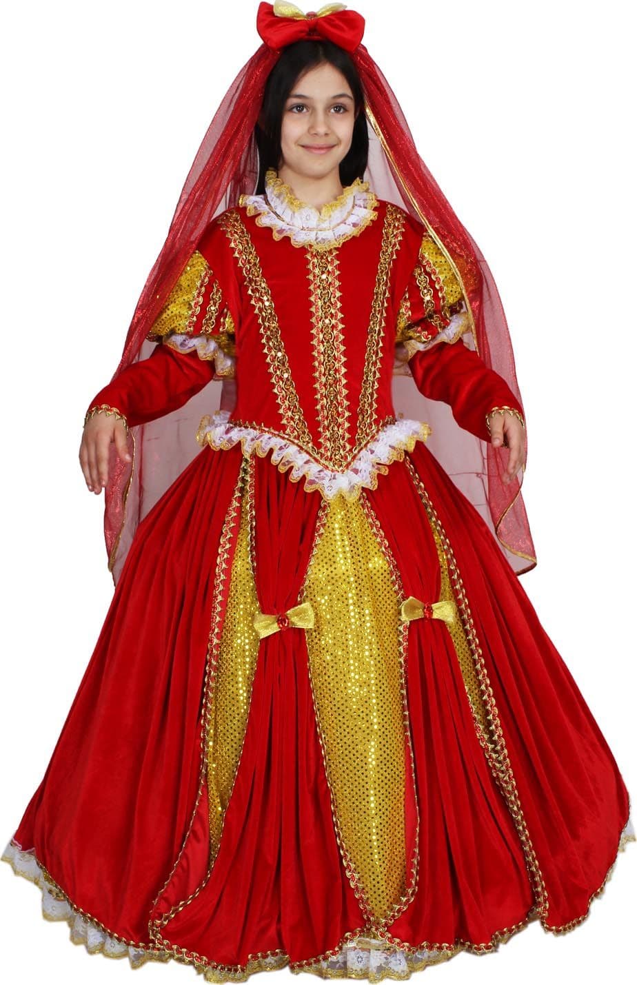 COSTUME CARNEVALE REGINA ISABELLA DI SPAGNA DA 5 A 11 ANNI COD. 1899 - 4