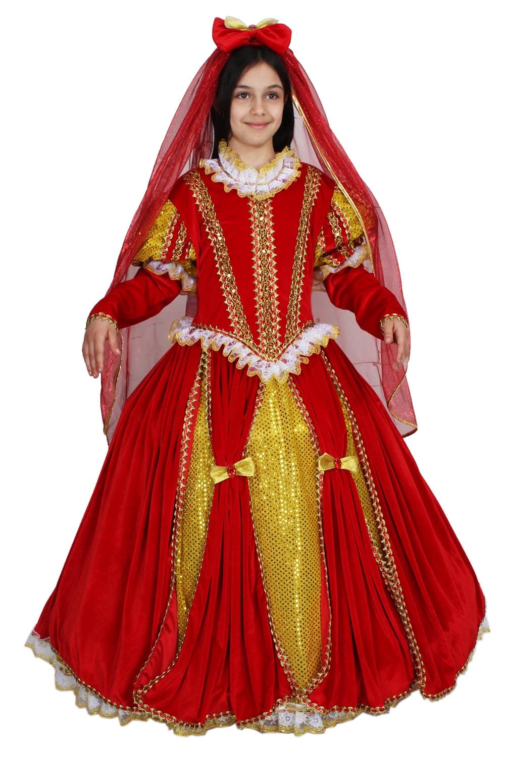 COSTUME CARNEVALE REGINA ISABELLA DI SPAGNA DA 5 A 11 ANNI COD. 1899 - 4
