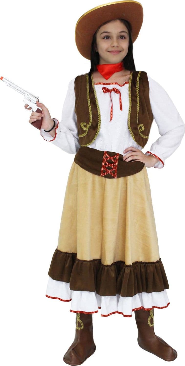 COSTUME CARNEVALE COW GIRL BAMBINA DA 5 A 13 ANNI - PEGASUS COD. 1880 - 3