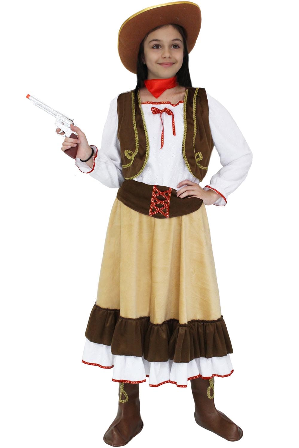 COSTUME CARNEVALE COW GIRL BAMBINA DA 5 A 13 ANNI - PEGASUS COD. 1880 - 3
