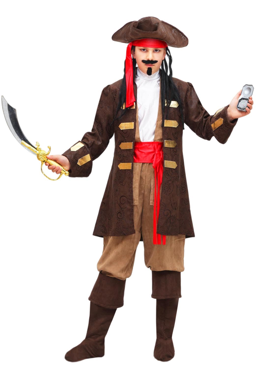 COSTUME CARNEVALE CAPITANO DEI PIRATI BAMBINO DA 5 A 13 ANNI - PEGASUS COD. 1528 - 3