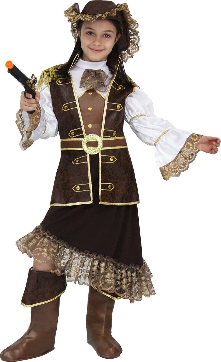 COSTUME CARNEVALE LA PIRATA BAMBINA DA 5 A 13 ANNI - PEGASUS COD. 1872 - 3