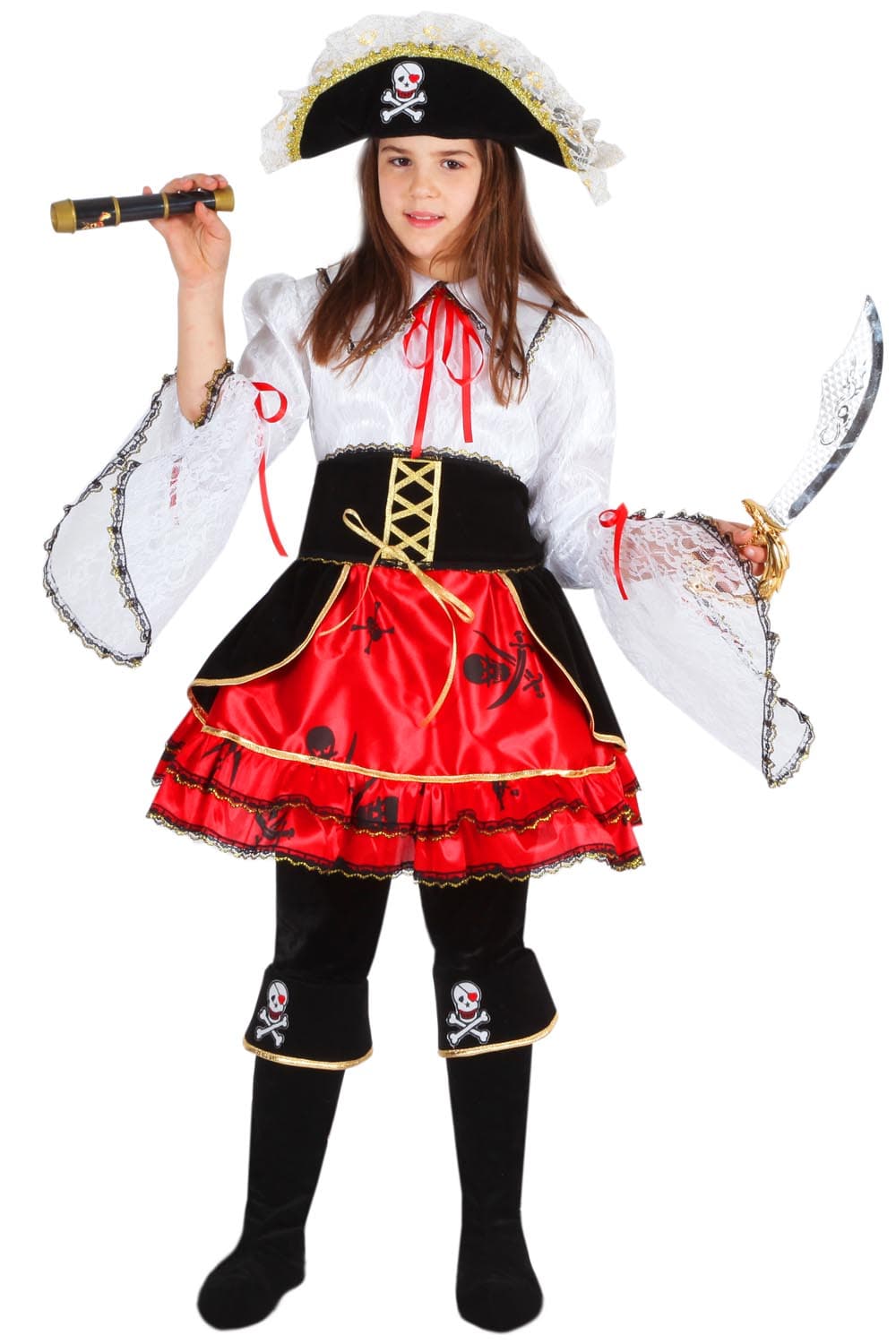 COSTUME CARNEVALE  LA PIRATA DEI CARAIBI BAMBINA DA 5 A 13 ANNI COD. 1595 - 3