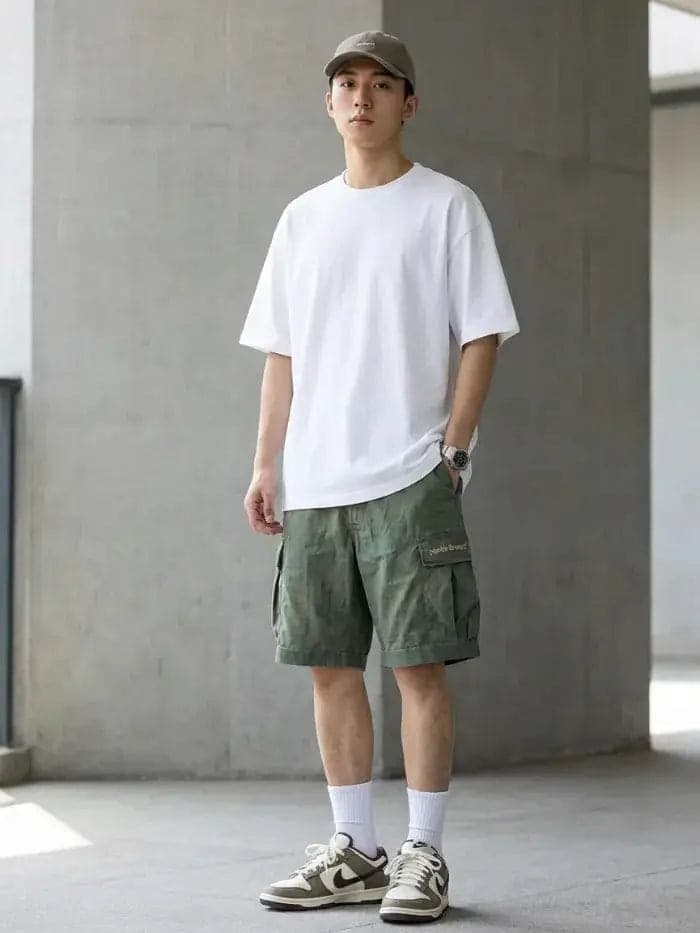 Cargo Shorts Green Washed - 3