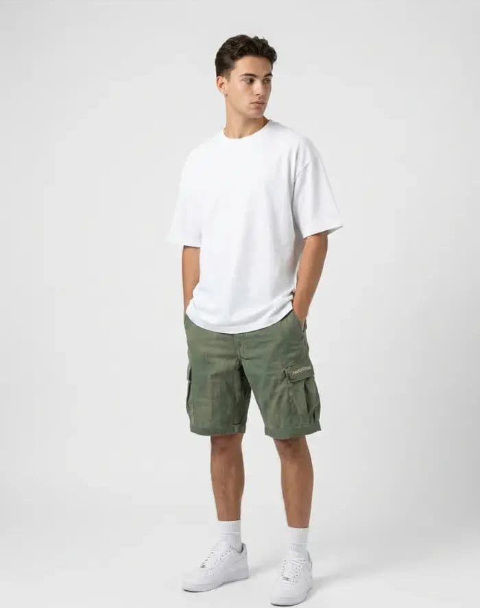 Cargo Shorts Green Washed - 4