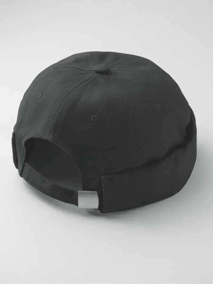 Berretto Docker Nero in Cotone Pesante Spazzolato – Taglia Unica - 3