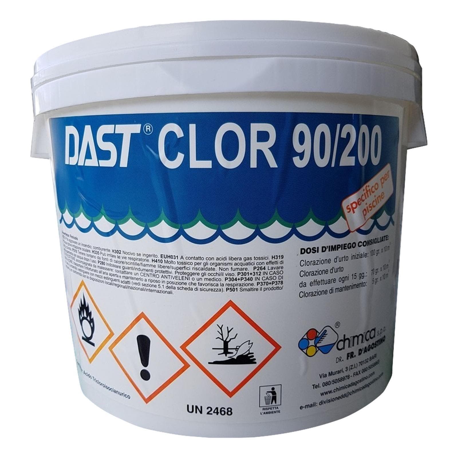 Cloro in pastiglie professionale "Dast Clor 90\200" per manutenzione e pulizia piscina - 4