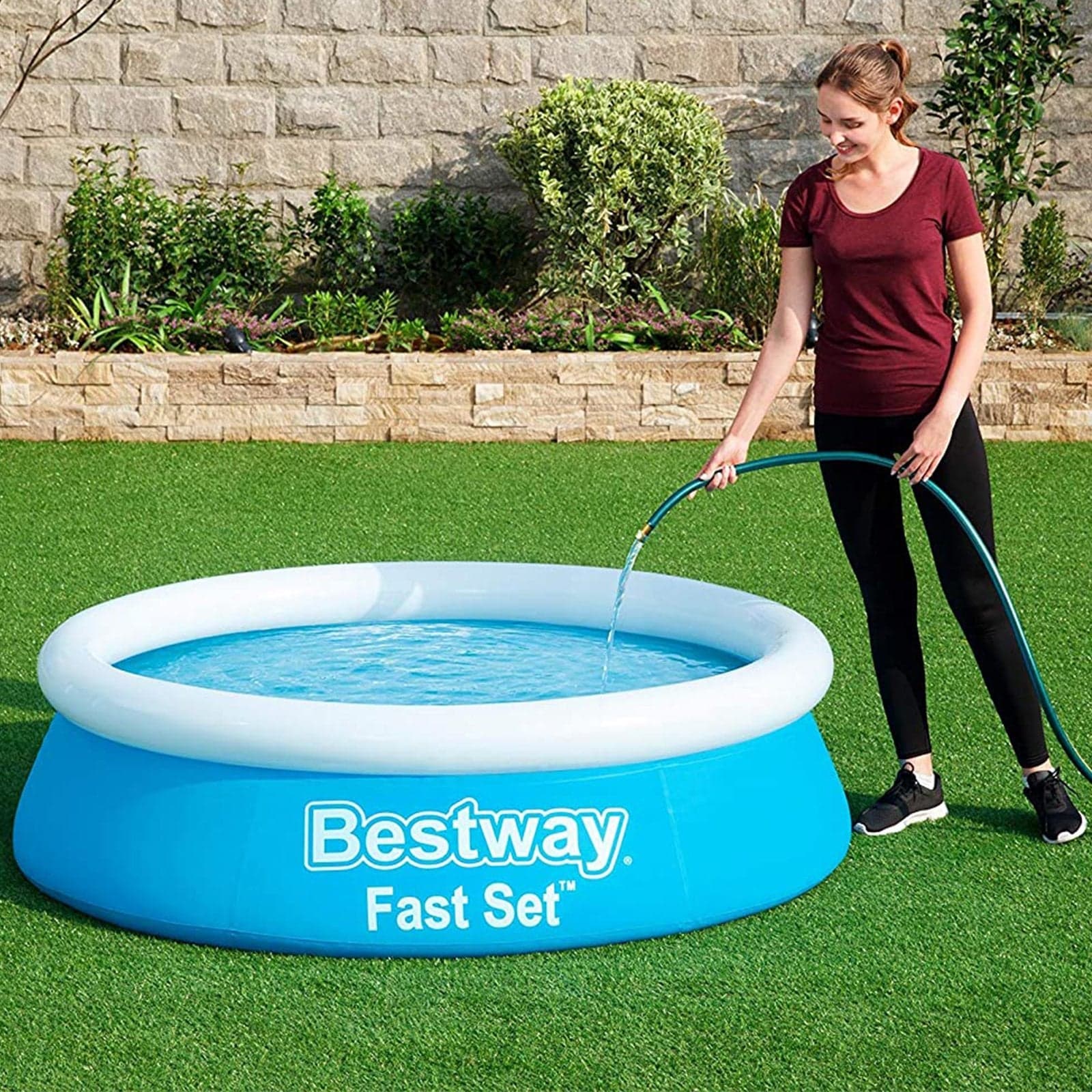 Piscina 183 cm tonda fuoriterra per bambini giardino veranda ciambellone - 5