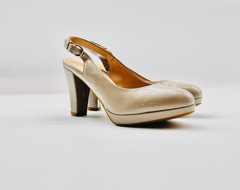 IGI &amp; CO.. Slingback con plateau in vernice beige - 5