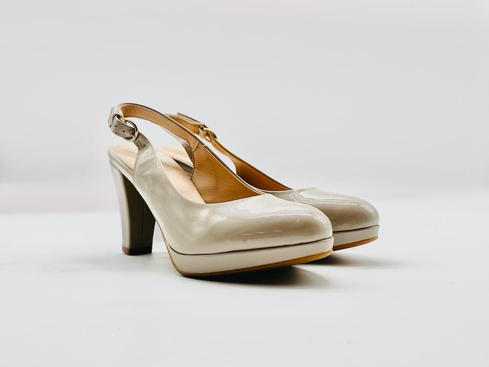 IGI &amp; CO.. Slingback scamosciato tortora con plateau a punta tonda - 5