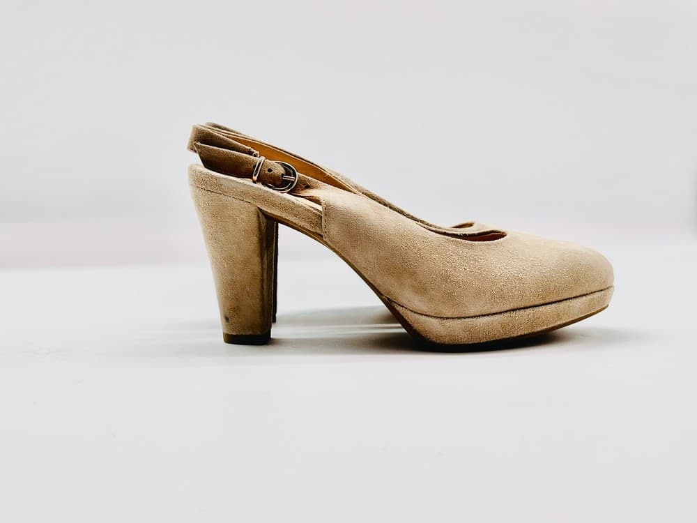 IGI &amp; CO.. Slingback scamosciato tortora con plateau a punta tonda - 3