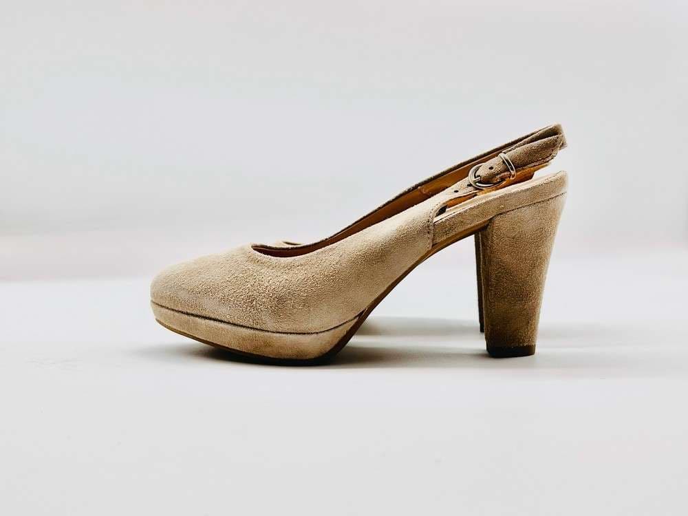 IGI &amp; CO.. Slingback scamosciato tortora con plateau a punta tonda - 4