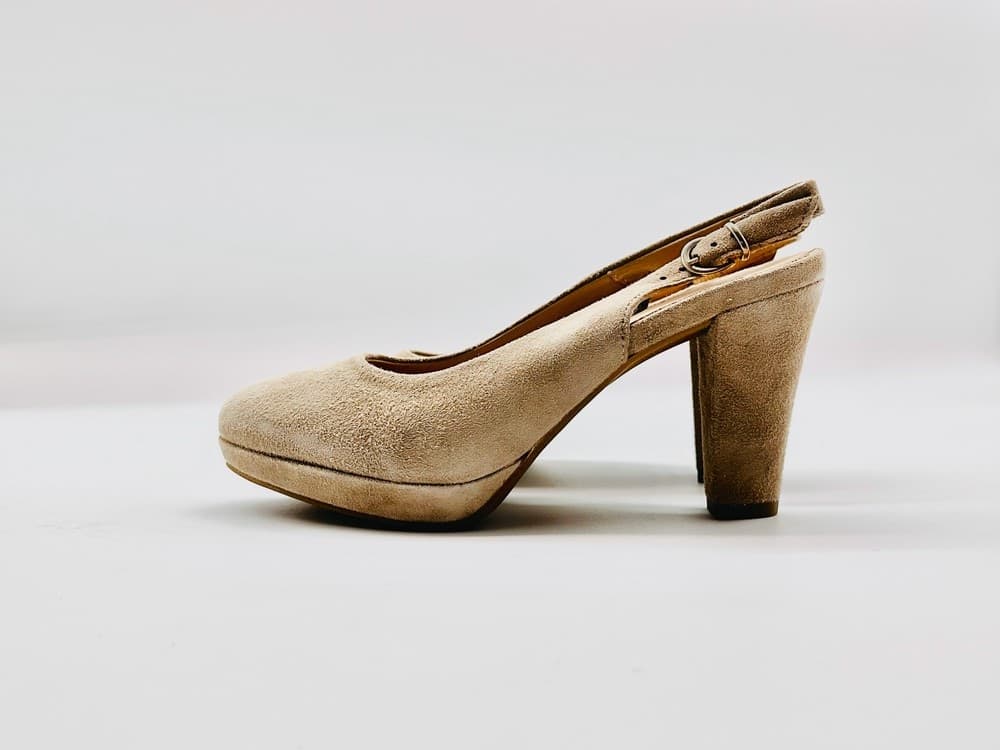 IGI &amp; CO.. Slingback scamosciato tortora con plateau a punta tonda - 4