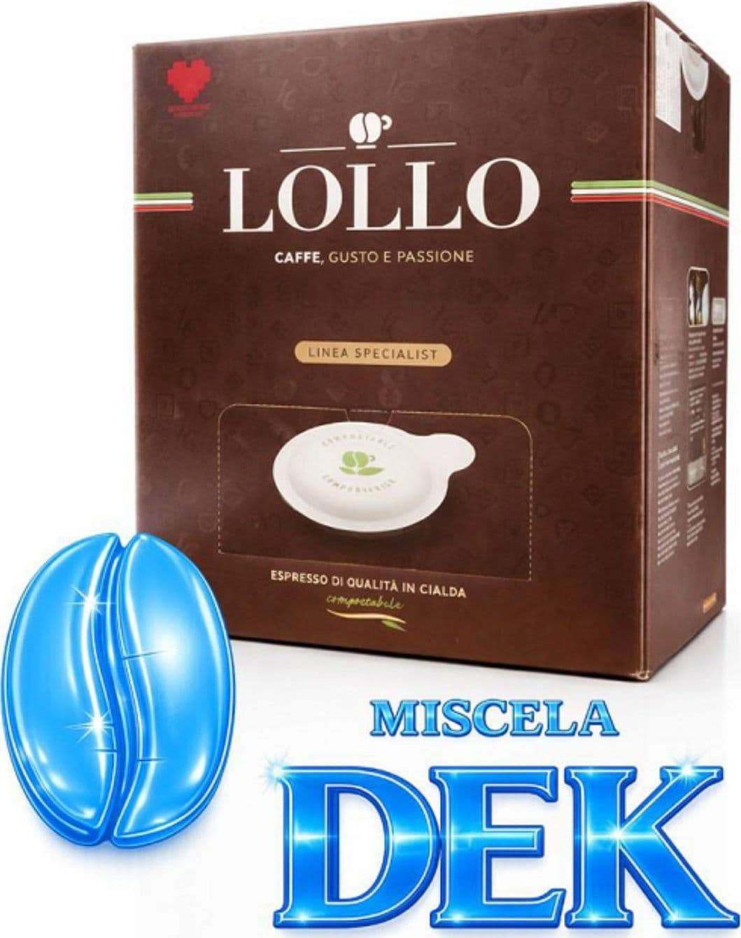 Lollo Caffe Cialde 44mm Dek 150pz
