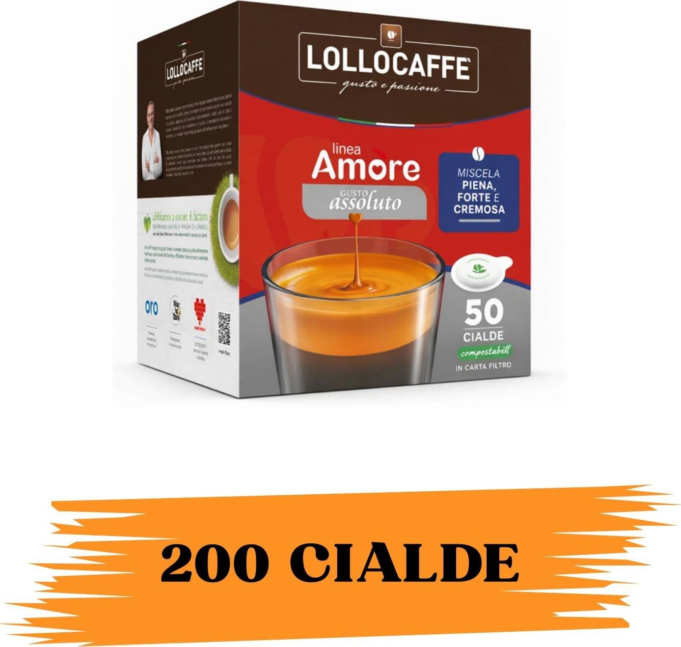 Lollo Caffe Cialde Amore Assoluto 200pz