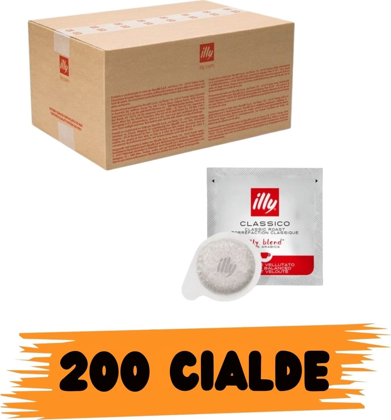 illy Caffe' Cialde 44mm Classico 200pz