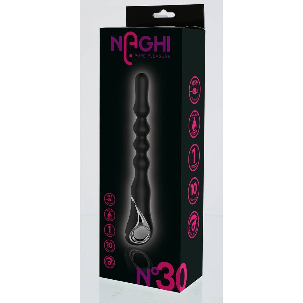 Plug anale sonda XL 26 cm Naghi 30 USB boost e 10 vibrazioni waterproof nero - 3